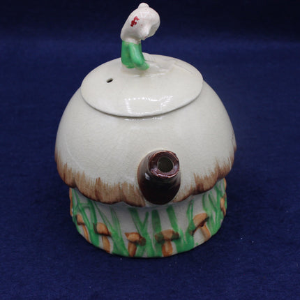 Vintage Suvesco Crackle Glaze Mushroom Cottage Teapot