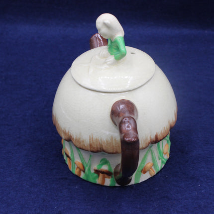 Vintage Suvesco Crackle Glaze Mushroom Cottage Teapot
