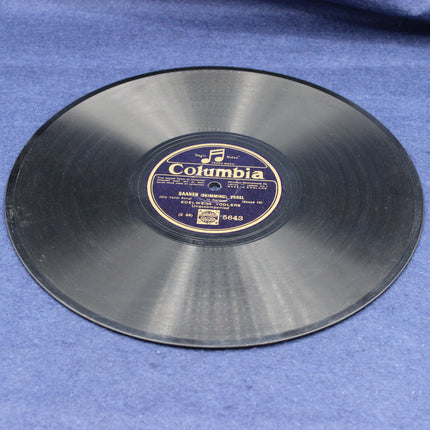 Vintage Columbia record on a blue background