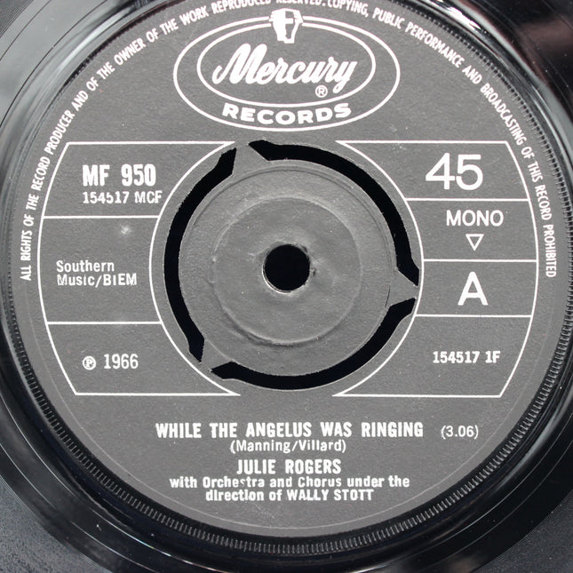 Close-up of a Mercury Records 45 RPM record label from 1966.