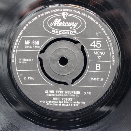 Record label with Mercury Records branding and song details