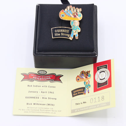 Limited Edition Guinness badge Red Indian With Canoe