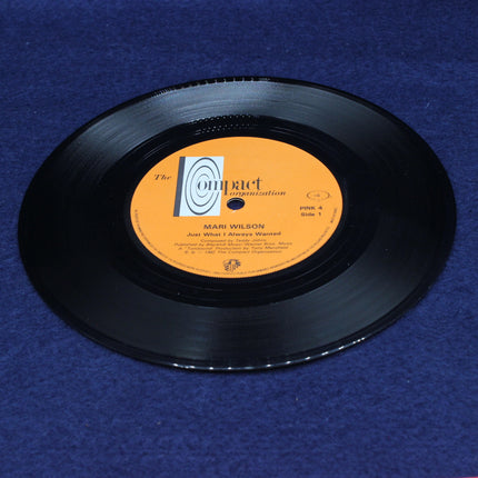 Mari Wilson – Just What I Always Wanted Vinyl record with orange label on a blue background