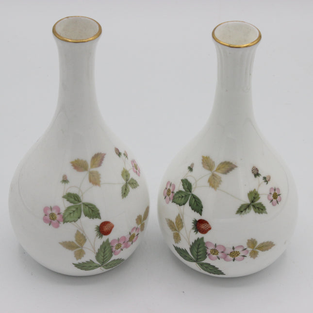 Pair of Wedgwood Wild Strawberry Vases – Bone China