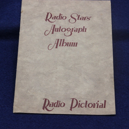 Radio Stars Autograph Album with 'Radio Pictorial' text on a blue background