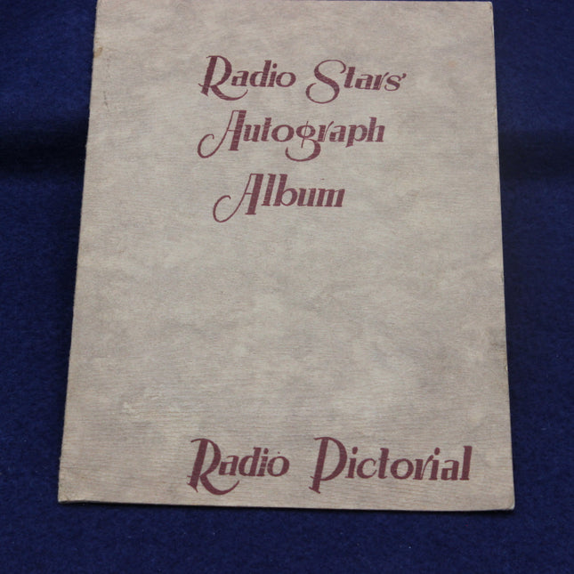 Radio Stars Autograph Album with 'Radio Pictorial' text on a blue background