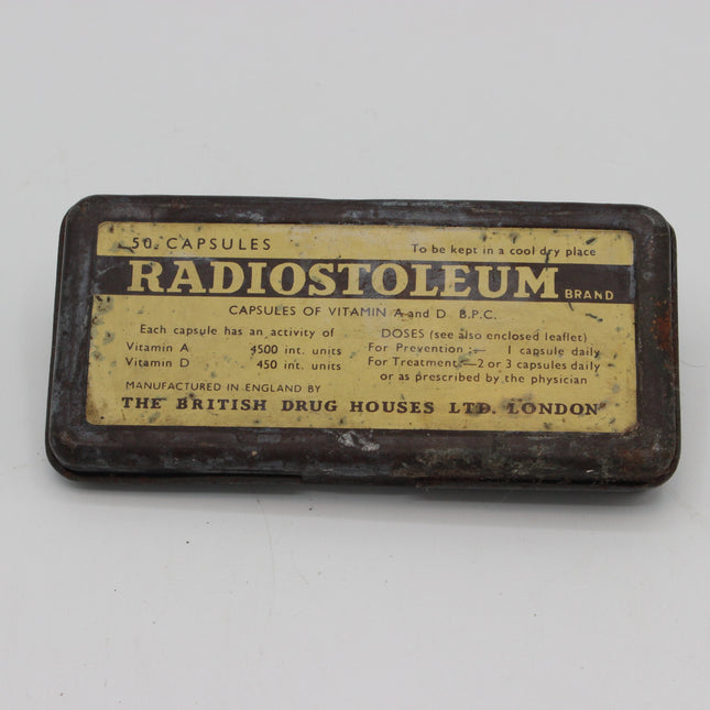 Radiostoleum Vitamin A and D Capsules Tin – Vintage