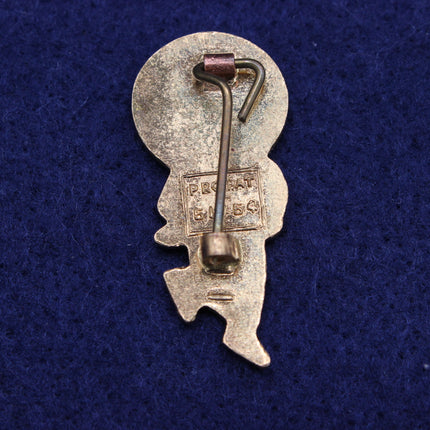 Robertsons Golly Skater Badge Pro Pat design c1960s  Rear View