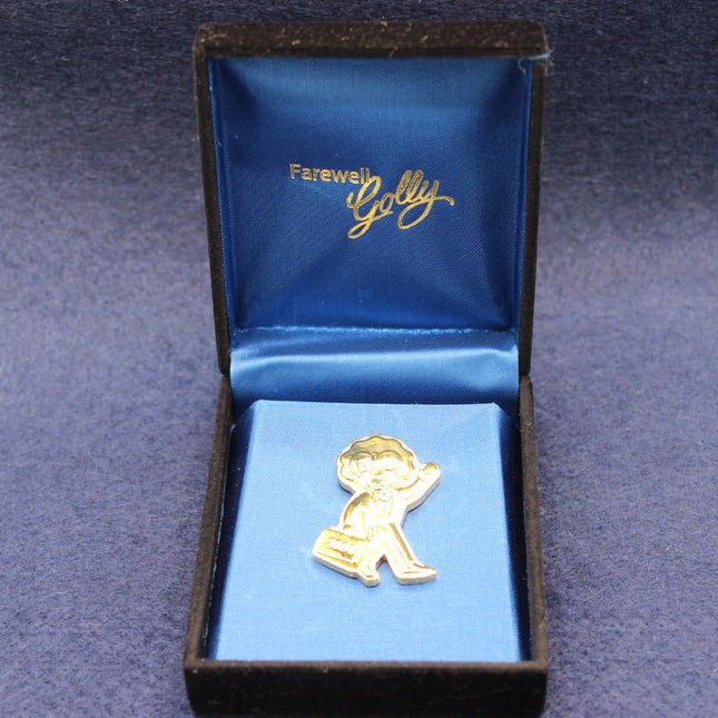 Robertson’s 2001 Gold Farewell Golly Badge  Rare Retirement Issue