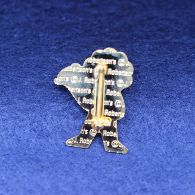 1998 Robertson’s Golly Waiter Badge – Backstamped Enamel Collectible