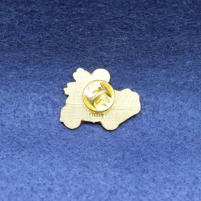 Rupert Bear & Golly in Car Enamel Pin Badge Rear View