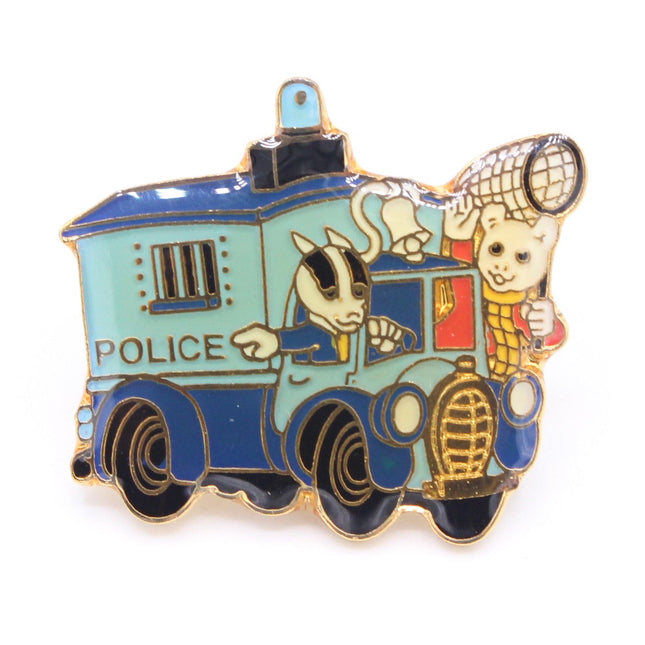Rupert Bear Enamel Badge – Rupert in Light Blue Police Van
