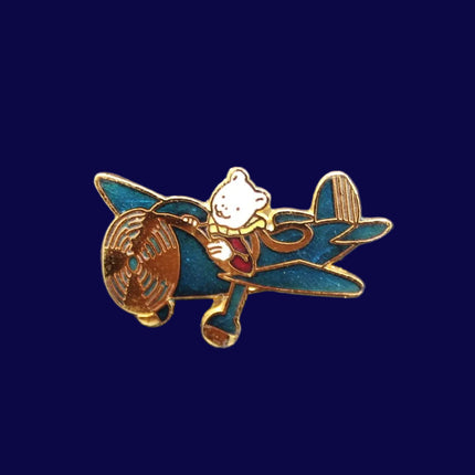 Rupert the Bear Aeroplane Badge – Vintage Rupert Pin Badge