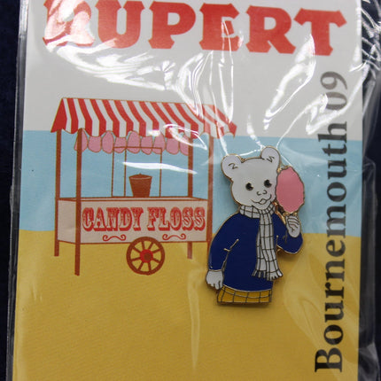 Vintage Rupert the Bear Candy Floss Pin Badge