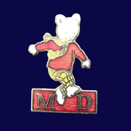 Rupert the Bear Muscular Dystrophy Pin Badge Brooch