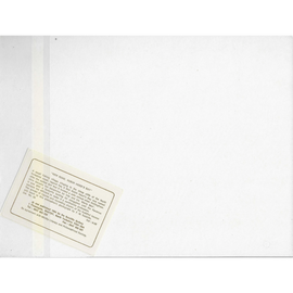 White paper with a small text box containing Sutcliffe Gallery text on a white background