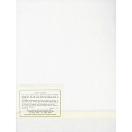 White paper with Sutcliffe Gallery Description text and a yellow border