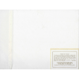 White card with text The Sutcliffe Gallery on a white background