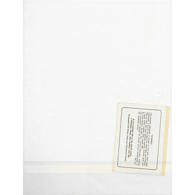 Small card with Sutcliffe Gallery Description text on a white background