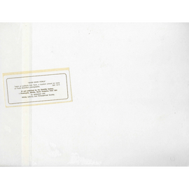 White paper with a small yellow label containing Sutcliffe Gallery text on a white background