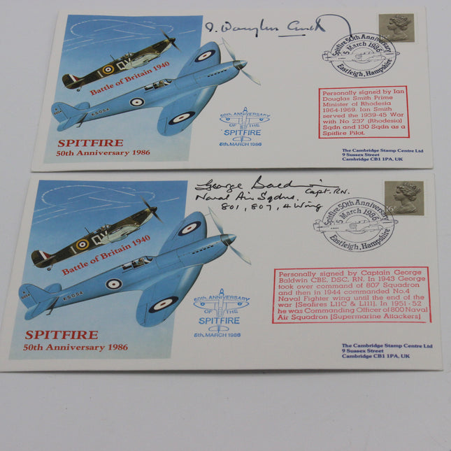 Spitfire 50th Anniversary First Day Cover Series (1986) – Personally Signed by Pilots & Spitfire Personnel