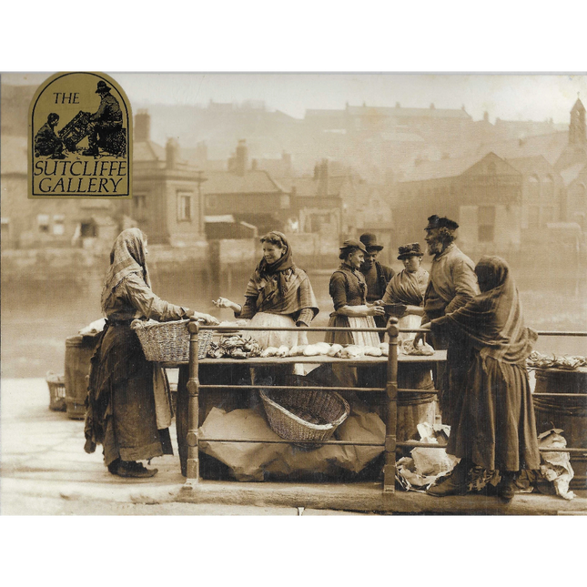 Vintage Print of a fish stall in Whitby
