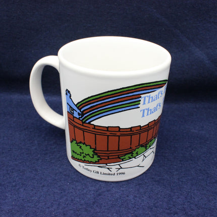 Tetley Tea Folk Collectors  mug on a dark blue back ground