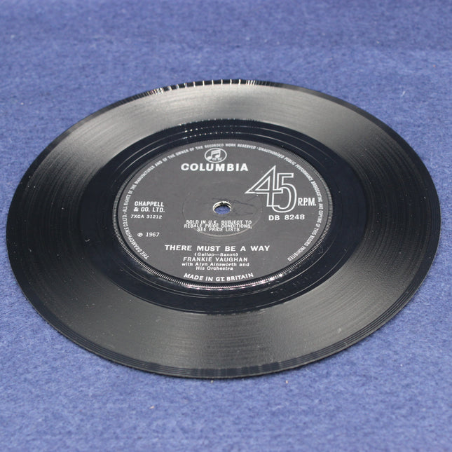 There Must Be A Way 45 RPM vinyl record with Columbia label on a blue background