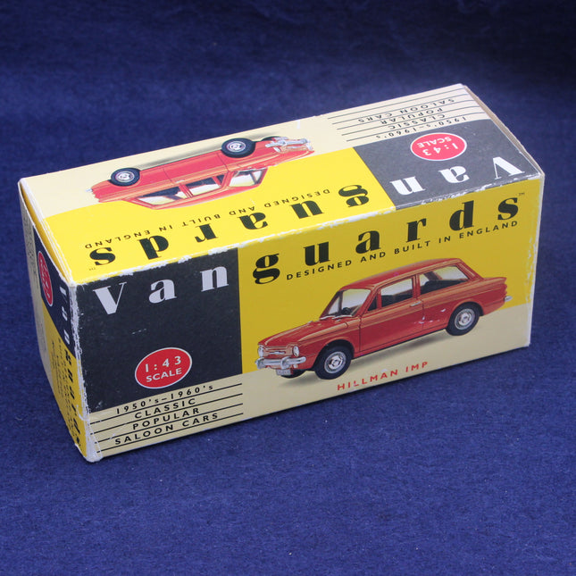 Box for a model car by Vanguard on a blue background