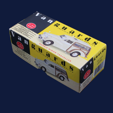 Vanguards model car box on a dark background