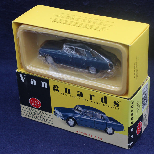 Model car in a yellow box with 'Vanguards' branding on a dark blue background