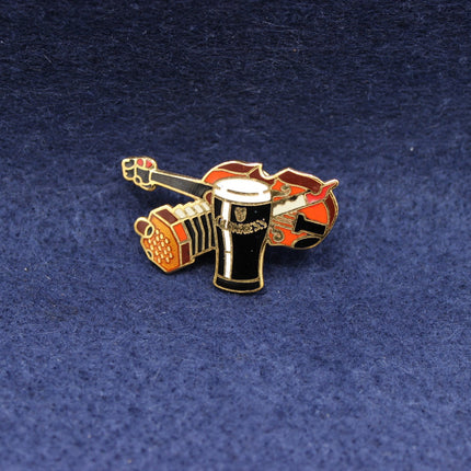 Vintage Guinness Irish Music Pin Badge
