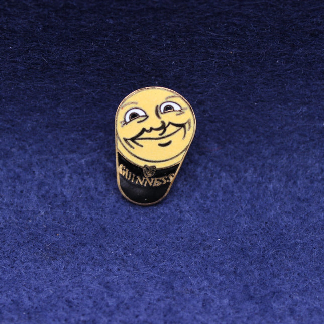 Vintage Guinness Smiling Face Enamel Pin Badge