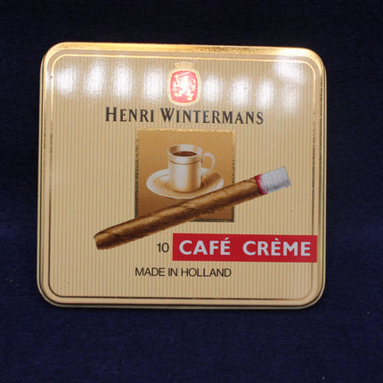 Henri Wintermans Café Crème packaging with a coffee cup illustration on a dark background