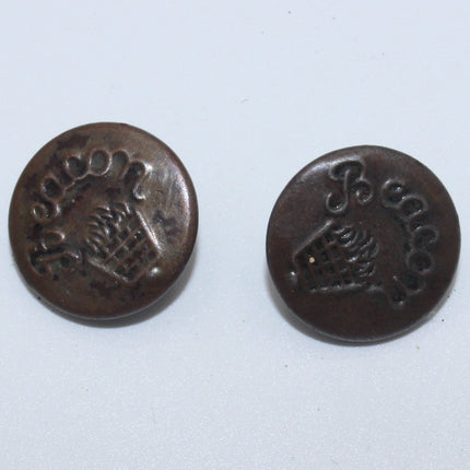 Vintage Beacon Buttons – Flaming Torch Emblem