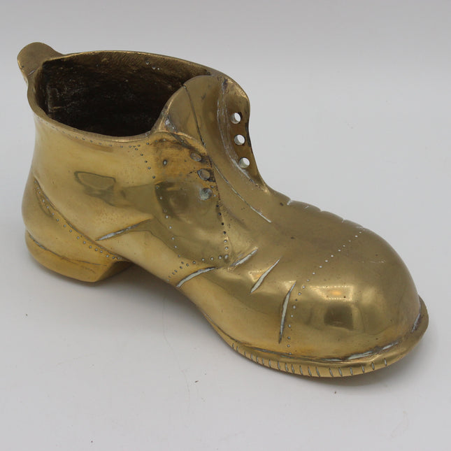 Vintage Brass Boot Ornament – Aged Patina – 17.5cm (800g)