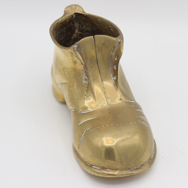 Vintage Brass Boot Ornament – Aged Patina – 17.5cm (800g)