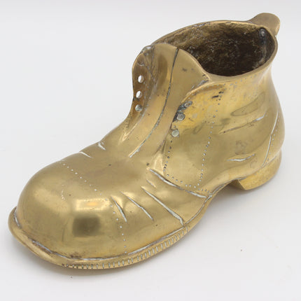 Vintage Brass Boot Ornament – Aged Patina – 17.5cm (800g)