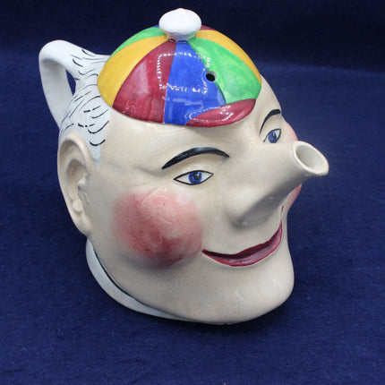 Vintage Devonmoor Character Teapot  Hand‑Painted British Pottery