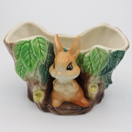 Vintage Hornsea Pottery Fauna Royal No.27 – Rabbit Tree Trunk Vase (1960s)