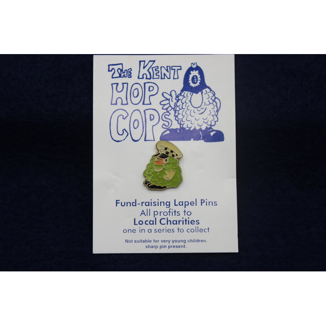 Kent Hop Cops Police‑Hat Charity Pin – Vintage Badge on Original Card