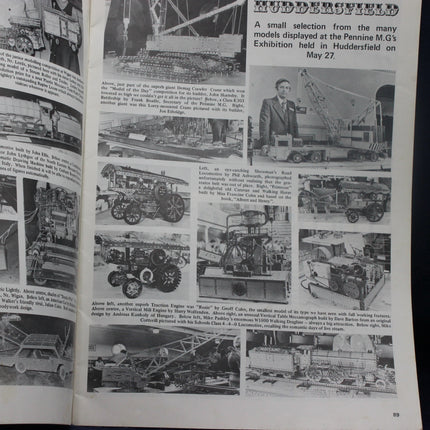 Page from a book or magazine featuring black and white images of model vehicles and a person, with text on a white background.
