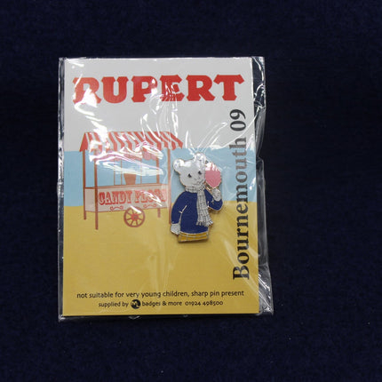 Vintage Rupert the Bear Candy Floss Pin Badge Brooch