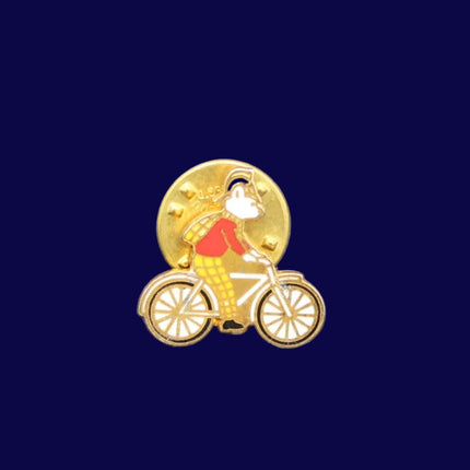 Vintage Rupert the Bear Cyclist Mini Pin Badge Brooch