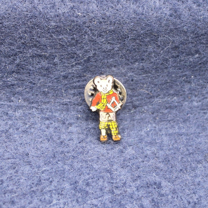 Vintage Rupert the Bear Pin Badge — Mini Brooch Design