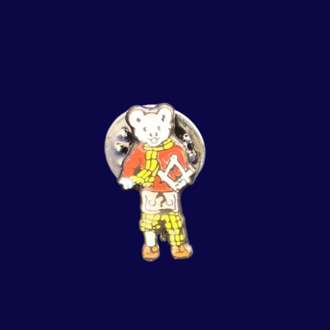 Vintage Rupert the Bear Pin Badge — Mini Brooch Design