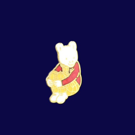 Vintage Rupert the Bear Sitting Pin Badge Brooch 