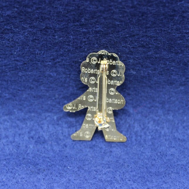 Robertson's backstamp on a 1998 Golly Singer badge