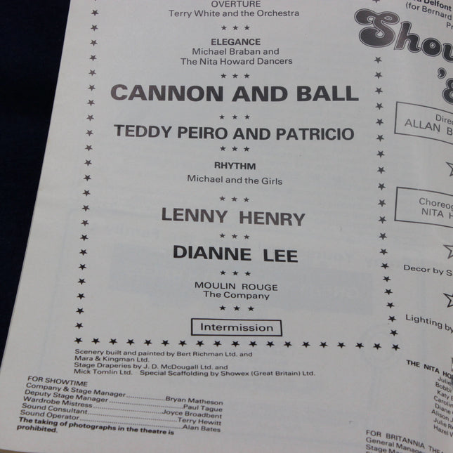 Stage show program for Great Yarmouth with top names and roles listed