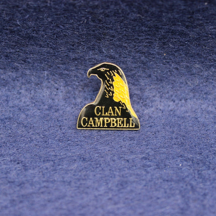 Clan Campbell Whisky Enamel Pin Badge – Vintage Black & Gold Eagle Design